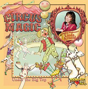 Colorful circus illustration with animals